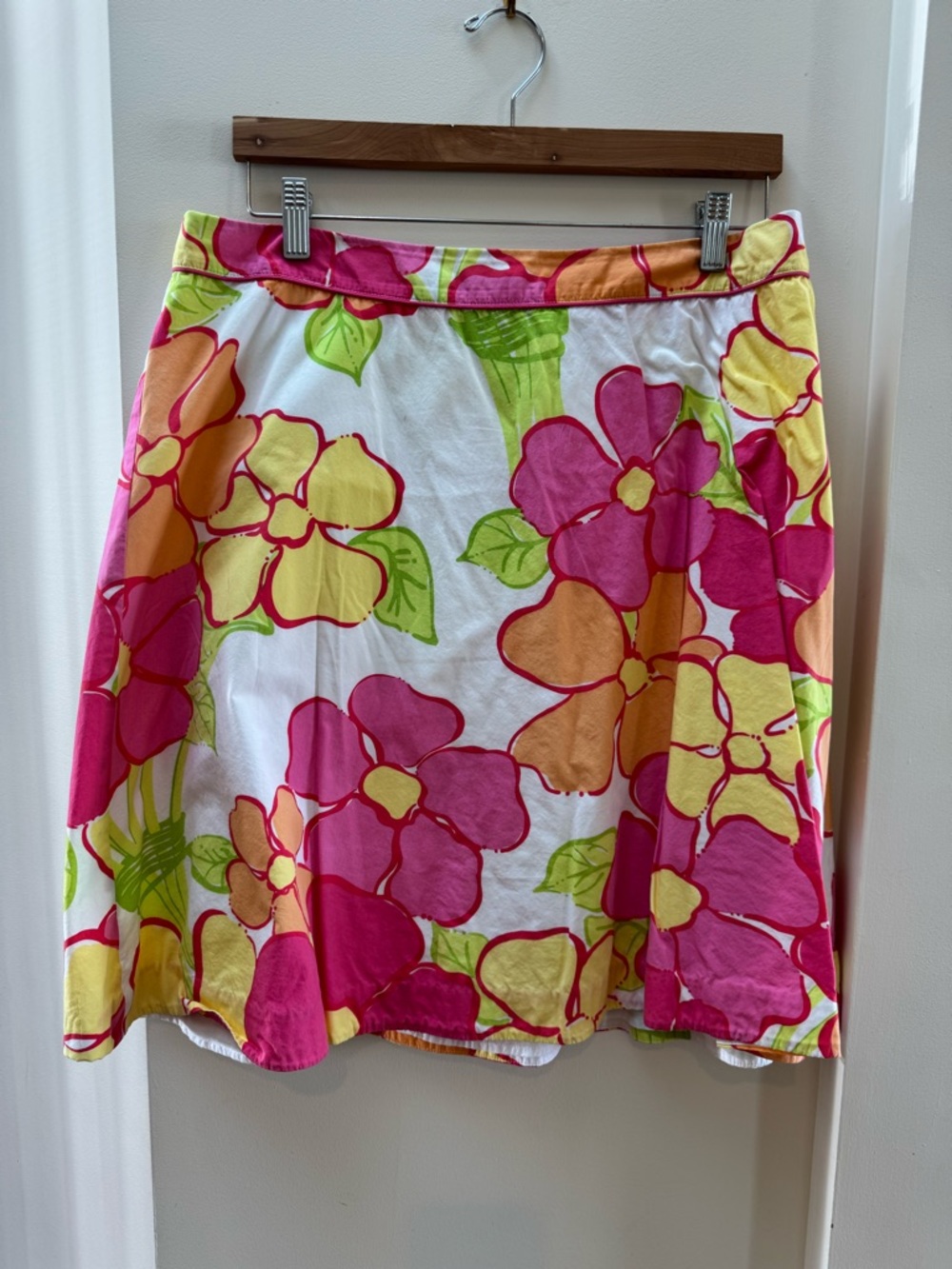 Lilly Pulitzer A-line Cotton Skirt in Vibrant Floral